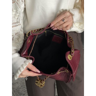 Сумка жіноча Chanel 25 Small Handbag Premium бордовий Шанель торба