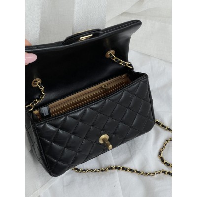 Сумка жіноча Chanel Classic 1.55 Small Single Flap Premium чорний через плече Шанель