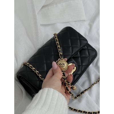 Сумка жіноча Chanel Classic 1.55 Small Single Flap Premium чорний через плече Шанель
