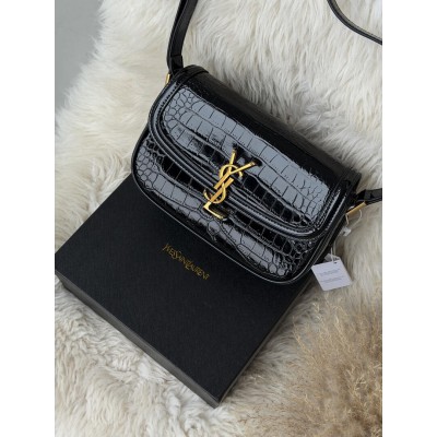 Жіноча сумка клатч Yves Saint Laurent Solferino medium leather shoulder bag YSL чорний рептилія Ів Сен Лоран Жіноча сумка клатч Yves Saint Laurent Solferino medium leather shoulder bag YSL чорний рептилія Ів Сен Лоран