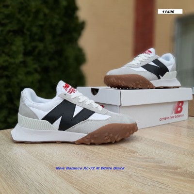 New Balance Xc-72 M White Black білі з чорной N на коричневій, Розмір 44