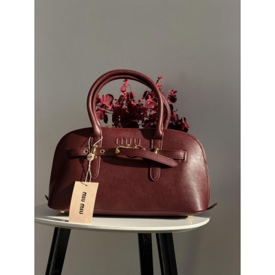 Сумка жіноча Miu Miu Aventure Nappa Leather бургундський класичний крос боді Міу Міу