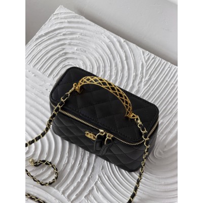 Сумка женская клатч Chanel классическая Lambskin черный Шанель