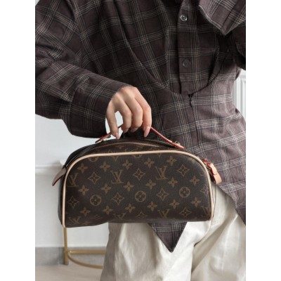 Женская косметичка Louis Vuitton Dopp Kit коричневый + светлый беж Луи Виттон
