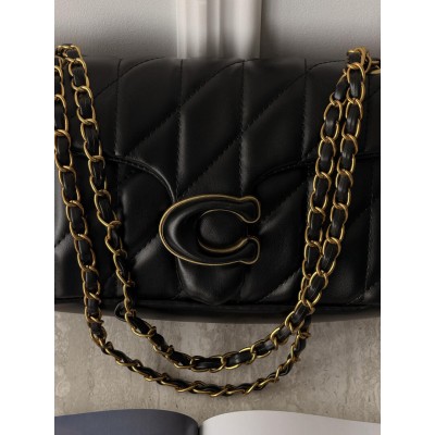 Женская сумка Coach Tabby Shoulder Bag 26 мат черный через плече Коуч Табби