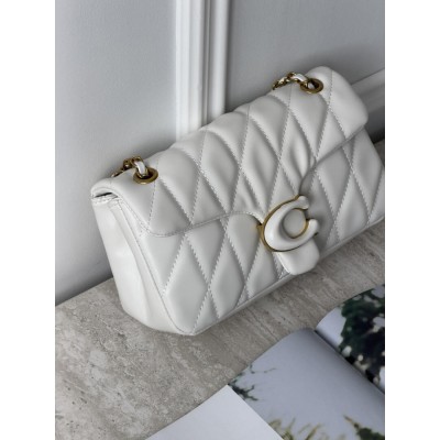 Жіноча сумка Coach Tabby Shoulder Bag 26 мат білий через плече Коуч Таббі