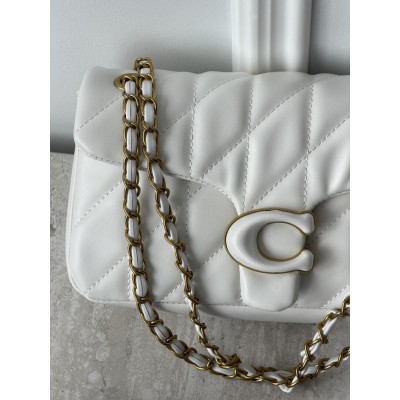 Жіноча сумка Coach Tabby Shoulder Bag 26 мат білий через плече Коуч Таббі