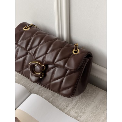 Жіноча сумка Coach Tabby Shoulder Bag 26 мат шоколадний через плече Коуч Таббі
