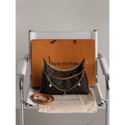 Сумка жіноча Louis Vuitton Boulogne Premium через плече коричневий + бежевий Луї Віттон Сумка жіноча Louis Vuitton Boulogne Premium через плече коричневий + бежевий Луї Віттон