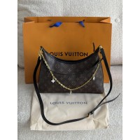 Сумка жіноча Louis Vuitton Boulogne Premium через плече коричневий + чорний Луї Віттон