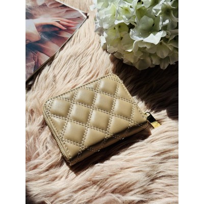 Гаманець жіночий Chanel mini бежевий з коробкою