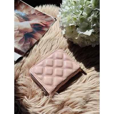 Гаманець жіночий Chanel mini рожевий із коробкою