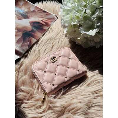 Гаманець жіночий Chanel mini рожевий із коробкою