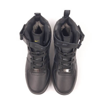 Nike Air Force 1 Mid '07 Triple Black черные высокие, Размер 44