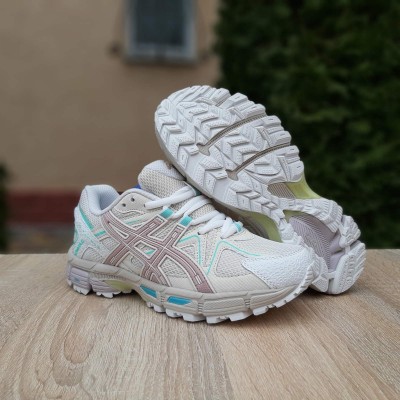 Asics Gel Kahana 8 бежевые с пудрой и салатовым, Размер 38