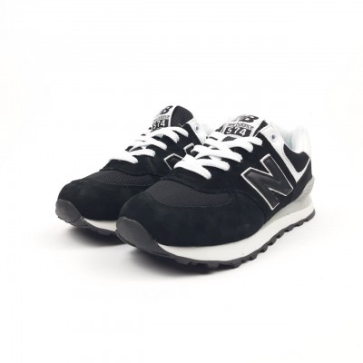 New Balance 574 черные с белым серая пятка, Размер 45