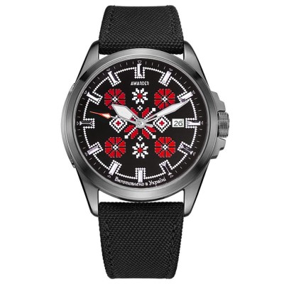 Awarder Embroidery Silver-Red Black Automatic 10ATM Awarder Embroidery Silver-Red Black Automatic 10ATM