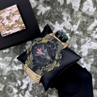 Patriot 005CMGRSU ВСУ Зеленый камуфляж Паракордовый ремешок Khaki + Коробка.