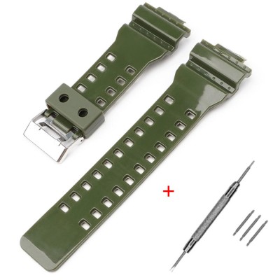 Ремінець для Casio G-Shock GA-100/110 Army Green-Glossy SI Ремінець для Casio G-Shock GA-100/110 Army Green-Glossy SI
