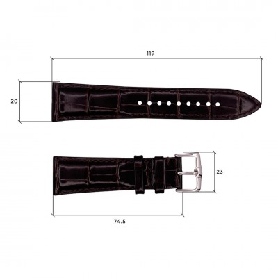 Шкіряний ремінець Premium 20х18 мм. Brown