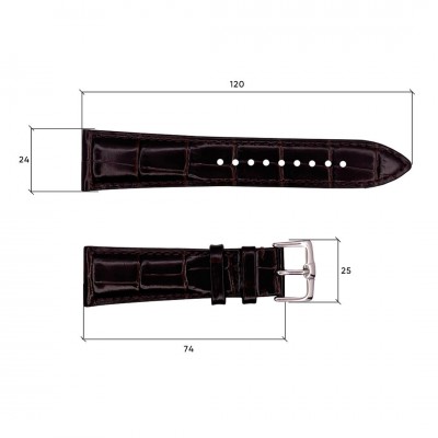 Шкіряний ремінець Premium 24х22 мм. Brown
