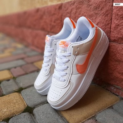 Nike Air Force 1 Shadow білі з сірим з пудрою, Розмір 38
