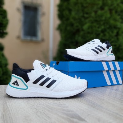 Adidas UltraBOOST 2020 білі з чорним та зеленим, Розмір 45