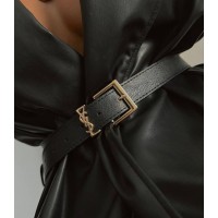 Жіночий пояс пояс Yves Saint Laurent Лоран чорний вузький