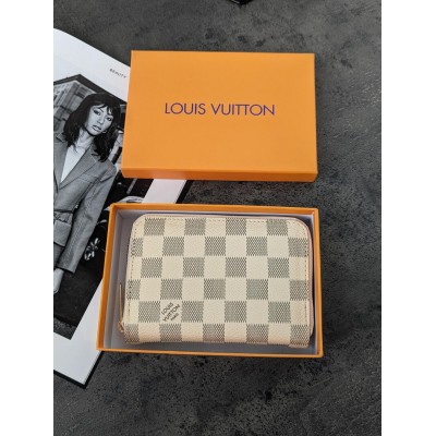 Жіночий гаманець міні Louis Vuitton бежевий у клітку Луї Віттон
