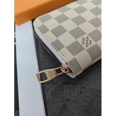 Жіночий гаманець міні Louis Vuitton бежевий у клітку Луї Віттон