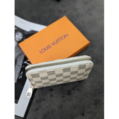 Жіночий гаманець міні Louis Vuitton бежевий у клітку Луї Віттон