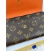 Жіночий гаманець Louis Vuitton коричневий+ оранжевий великий конверт Луї Віттон