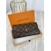 Жіночий гаманець Louis Vuitton коричневий+ оранжевий великий конверт Луї Віттон