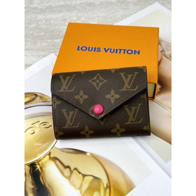 Жіночий гаманець Louis Vuitton коричневий + фуксій конверт міні Луї Віттон Жіночий гаманець Louis Vuitton коричневий + фуксій конверт міні Луї Віттон