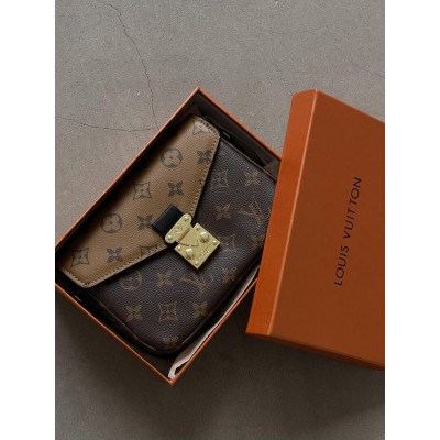 Сумка Луї Вітон метис коричневий моногам міні Louis Vuitton Pochette Metis