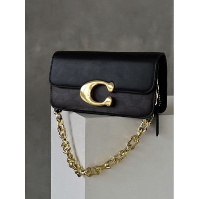 Женская сумка клатч Coach Idol Bag шоколадный на цепочке Коуч Женская сумка клатч Coach Idol Bag шоколадный на цепочке Коуч