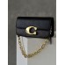 Женская сумка клатч Coach Idol Bag шоколадный на цепочке Коуч