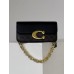 Женская сумка клатч Coach Idol Bag шоколадный на цепочке Коуч