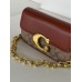 Женская сумка клатч Coach Idol Bag коричневый на цепочке Коуч