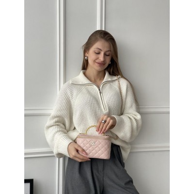 Сумка жіноча клатч Chanel класична Lambskin рожевий Шанель