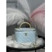 Сумка женская клатч Chanel классическая Lambskin голубой Шанель