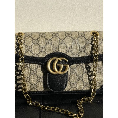 Сумка жіноча Gucci Marmont чорний крос боді через плече Гуччі