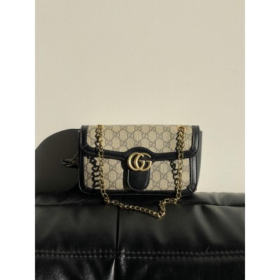 Сумка жіноча Gucci Marmont чорний крос боді через плече Гуччі