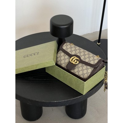 Сумка жіноча Gucci Marmont шоколадний крос боді через плече Гуччі Сумка жіноча Gucci Marmont шоколадний крос боді через плече Гуччі