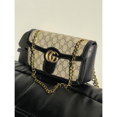 Сумка жіноча Gucci Marmont чорний крос боді через плече Гуччі
