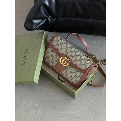 Жіноча сумка Gucci Marmont коричневий крос боді через плече Гуччі