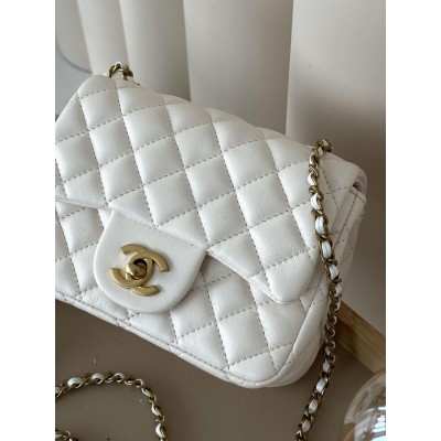 Сумка жіноча клатч через плече Chanel Classic Шанель білий міні