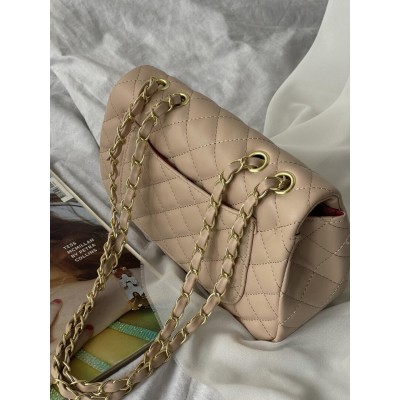 Сумка женская Chanel classic -  24 size кросс боди бежевый Шанель