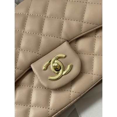 Сумка женская Chanel classic -  24 size кросс боди бежевый Шанель