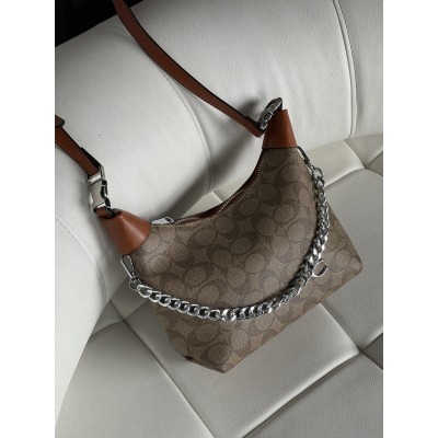 Жіноча сумка Coach Juliet Shoulder Bag коричнево-бежевий Коуч через плече Жіноча сумка Coach Juliet Shoulder Bag коричнево-бежевий Коуч через плече
